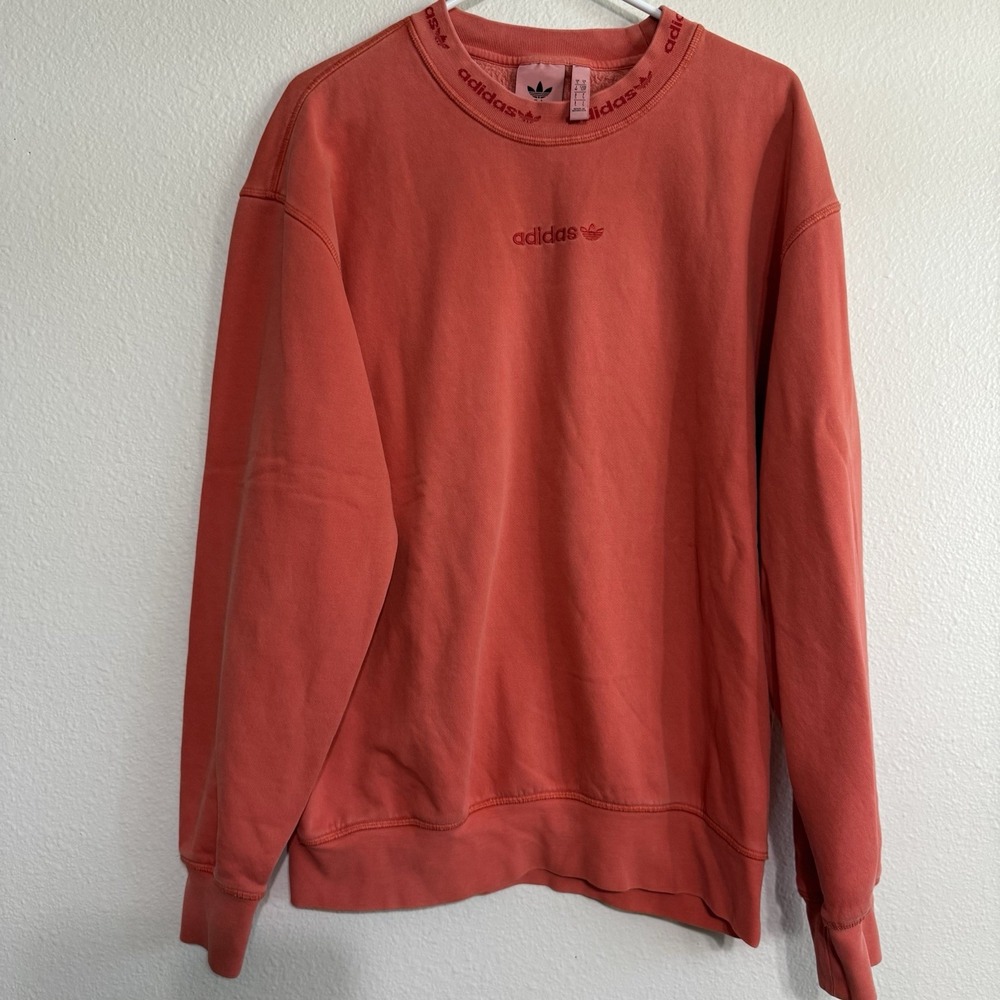 Adidas Unisex Coral‎ Small Pullover Sweatshirt Crewneck - Picture 2 of 9